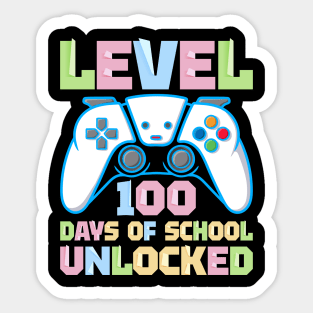 Level 100 Days Of School Unlocked Video Games Boys Gamer Sticker